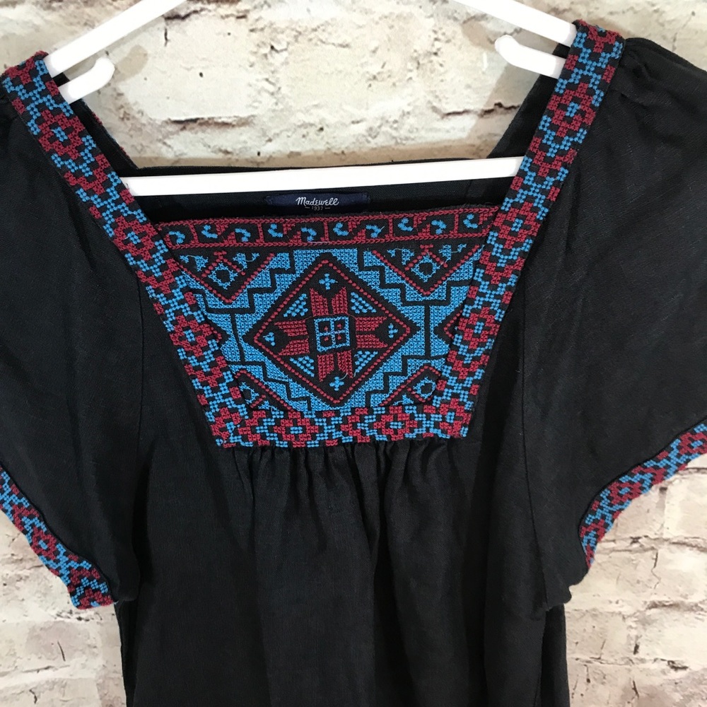 Madewell Embroidered Wander Linen Dress - Picture 3 of 6
